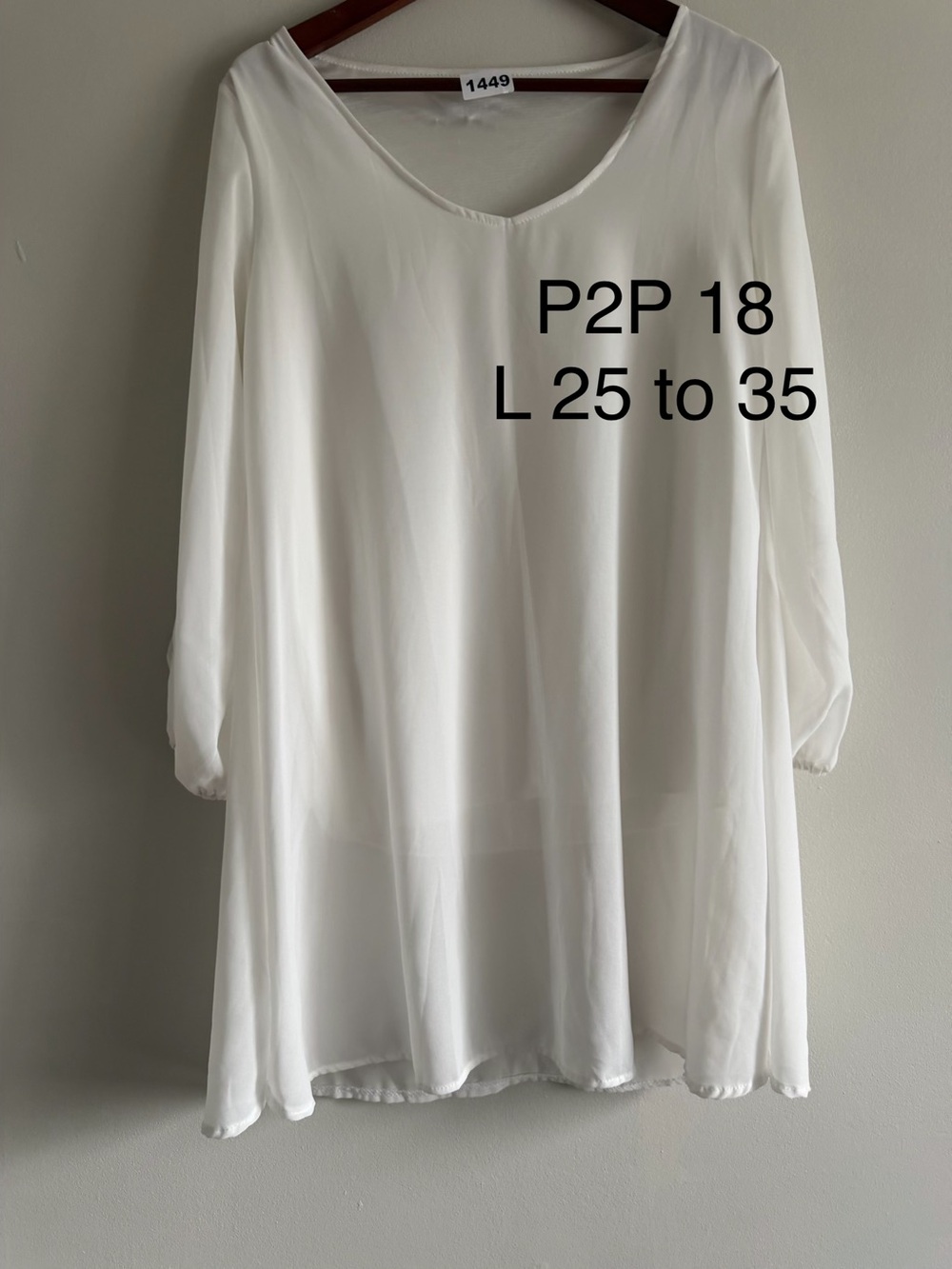 White Sheer Split Sleeve Tunic Blouse Boho Minimalist Longline Top